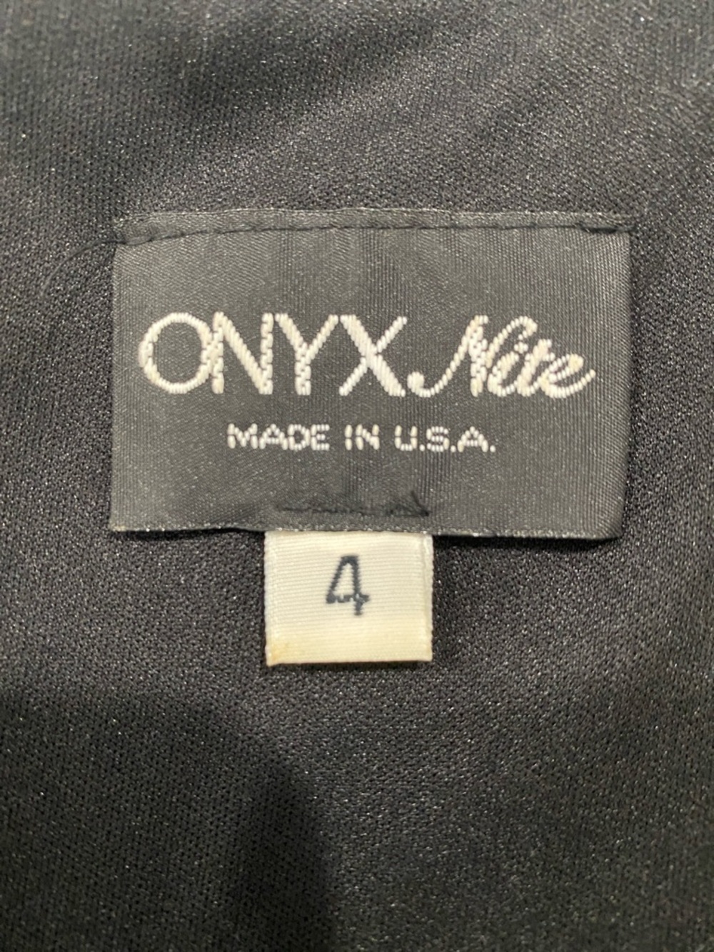Onyx Nite Sparkly Metallic Black Cocktail Dress With Scalloped Fringe Hem Size 4 - Picture 3 of 17